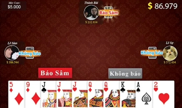 Hướng Dẫn Cách Chơi Sâm Lốc Tại Nhà Cái BK8 Cho Người Mới 2 Giao diện chơi Sâm Lốc Tại Nhà Cái BK8