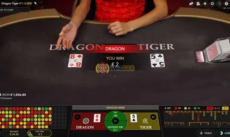 Khám Phá Trò Chơi Dragon Tiger Tại BK8: Đơn Giản, Hấp Dẫn 2 Các cửa cược trong Dragon Tiger tại BK8